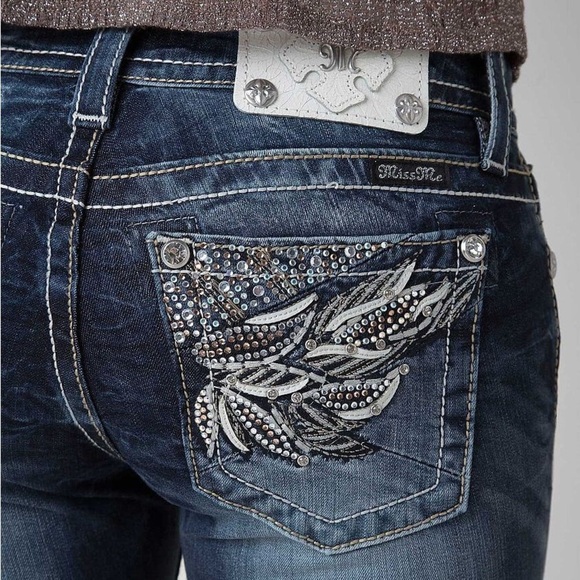Miss Me Mid-Rise Boot Stretch Jean Size 26 STYLE ME8385BR - Picture 1 of 16